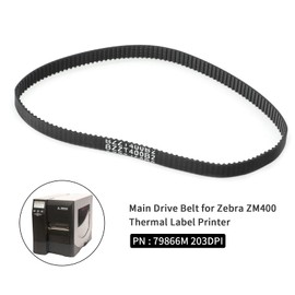79866M Main Drive Belt for Zebra ZM400 ZM600 ZT410 ZT420 ZT411 ZT421 Thermal Label Printer OEM Replacement Transfer Belt 203dpi, P/N:20006