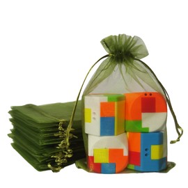 5x7 inch Organza Gift Bags with Drawstring for Jewelry,Candy,Coin,100 Pcs Light Green Sheer Fabric Clear Mesh Wrap Sachet for Baby Shower,Birthday,Christmas,Party Favors,Bridal Shower,Bride,Wedding