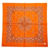 WKG Bandana, Paisley, Made in Japan, Cotton Handkerchief, orange