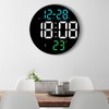 Round Digital Wall Clock 12 24Hr USB Powered Silent Modern
