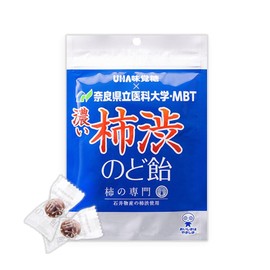 UHA味覚糖 濃い柿渋のど飴 柿タンニンエキス配合 奈良県立医科大学・MBT 共同開発 (1袋) サプリ キャンディ 喉のケアに