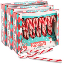 Christmas Candy Canes Peppermint Flavour – 36 Red/White Candy Canes, 12 g per Piece – in Red Gift Box – Perfect for Christmas Decoration, Tree Decoration & as a Candy for the Christmas Plate