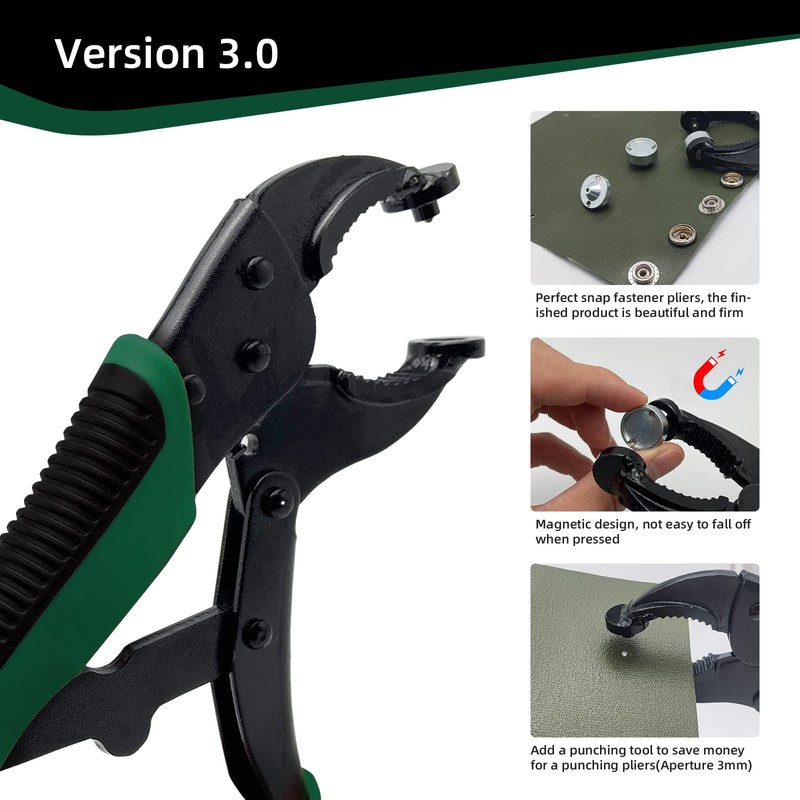 Heavy Duty Snap Fastener Tool Adjustable Vice Grip Snap Setter