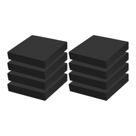 MXCELL 8Pcs Black EVA Foam Pad 4in x 4in x 3/4in High Density Closed Cell Foam Sheet Square Neoprene Rubber Insulation Padding Self Stick Anti-Slip Cushion for Crafts DIY Projects