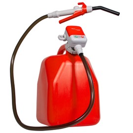 TERA PUMP - 2nd Gen. Fuel Transfer Pump with High Flow Nozzle [2.5 Gal/Min] with Universal Gas Can Adapter, AA x 4 Battery Powered, 4.2-ft Extended Vinyl Hose