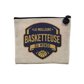 Canvas Bag - Le Best Le Meilleur du Monde Passion Work Leisure Sport Collegue Family - Linen Look Cosmetic Bag - Toiletry Bag - Purse, basketball player, Cosmetic bag