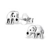 I love silver jewellery Elephant Stud Earrings in Sterling Silver