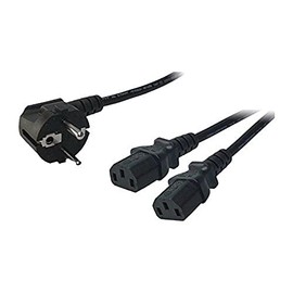 LogiLink Power Cord, Schuko-C13 Y-cable, black, 1,50m, CP101 (, black, 1,50m)