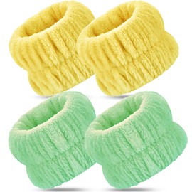 Darfukei Wrist Bands for Washing Face, 4pcs Spa Face Washing Wristbands, Arm Wrist Towels for Washing Face, Absorbent Wrist Face Wash Bands Face Wash Wristbands for Woman Men