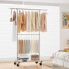 Simple Trending Standard Clothing Garment Rack, Rolling Clothes Organizer with