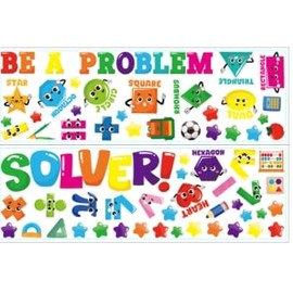 Cinrobiye Math Window Door Clings Stickers Be A Problem Solver Wall Decal Mathematics Symbol Colour Sticker for Home School Wall Glass Elementary Preschool Teacher Blackboard Decorations Supplies