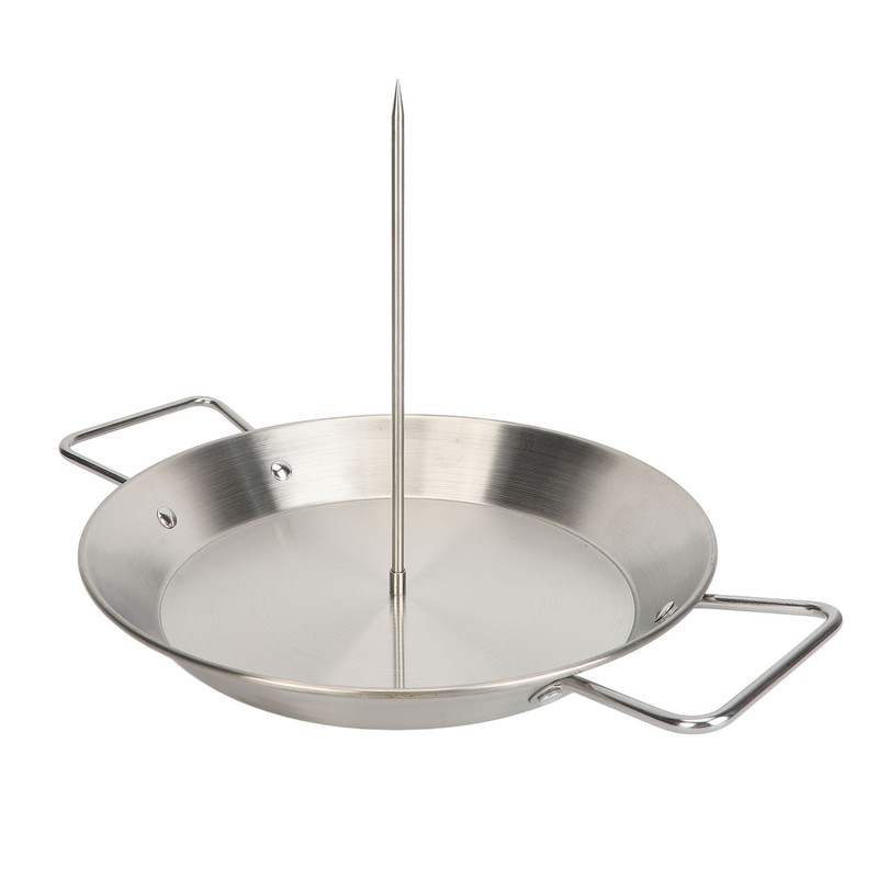 Vertical Skewer Screw Grill Pan Stainless Steel Removable Brazilian Vertical