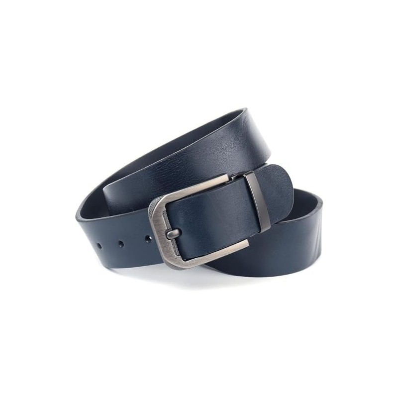 Anthoni Crown Unisex Leather Belt, darkblue