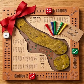 Tabletop Dice Golf Game - Portable Wooden Board Game for Family & Friends,Mini Golfs Table Games Strategy Set, Perfect for Casual Play, Includes All Accessories