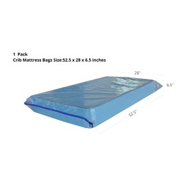 JUNESHE Crib Mattress Storage Bag with Zipper -5 Mil Plastic Waterproof Crib Mattress Bag for Moving and Storage