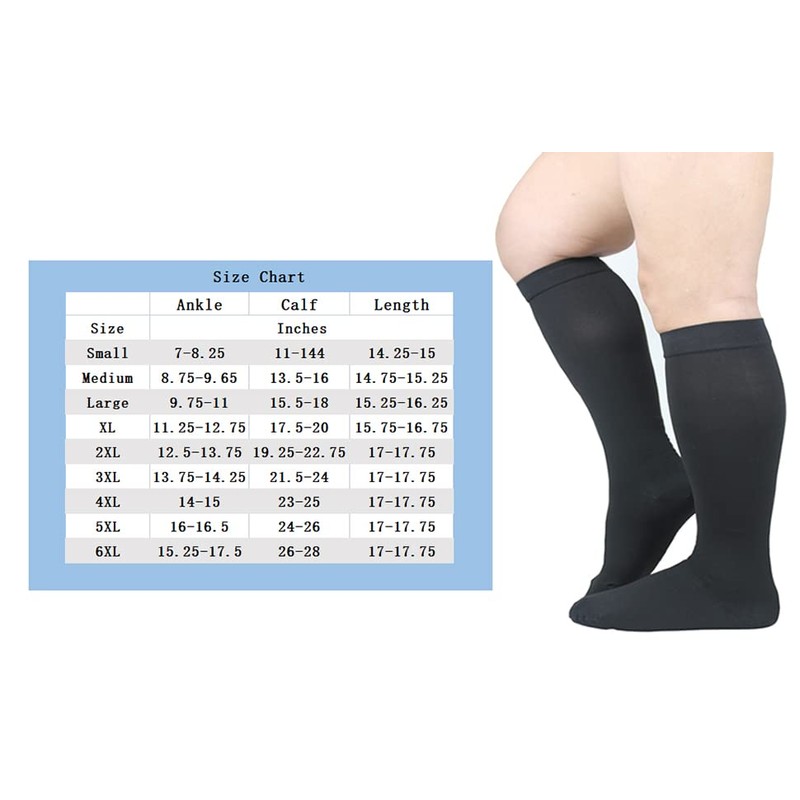 7XL Wide Plus Size Calf Compression for Men and Women