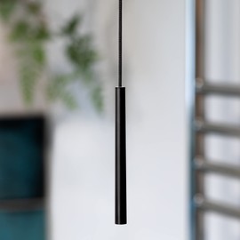 Black Light Pull Cord, Handle and Connector. Minimalist Light Pen Design. Choice of Cord Colour. (Jet Black Cord)