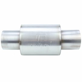 TOTALFLOW 22321 Straight Through Universal Exhaust Muffler - 304 Stainless Steel - 4 Inch Inner Diameter Inlet / Outlet