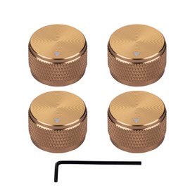 DIAO79NI 4 Pcs Guitar Foot Nail Cap Effect Pedal Accessory Switch Knob Steps Protector Aluminum with Wrench, Gold