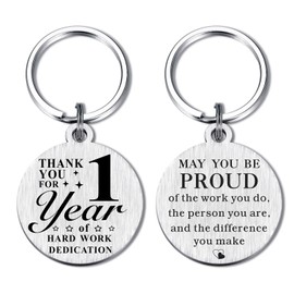 ABBNT 1 Year Work Anniversary Employee Gifts - Thank You 1 Year Employee Anniversary Keychin Gift - 1st Work Anniversary Decorations