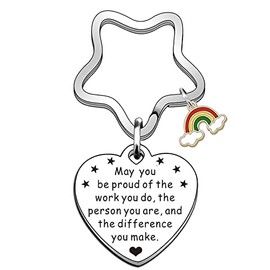 Aussido Thank You Keyring Thank You Gifts for Women Men Leaving Retirement Congratulations New Job Gifts for Teacher Nurse Colleagues