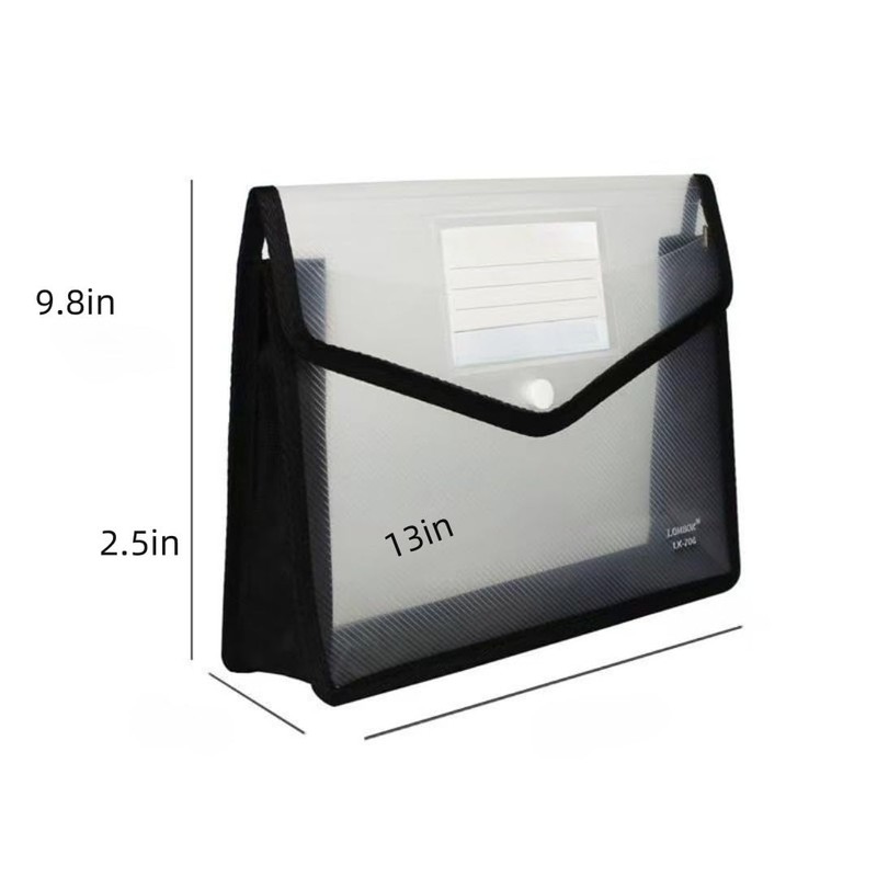 Plastic Expanding Folder, Waterproof Transparent, Snap Closure A4 Size