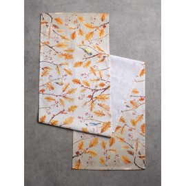 Maison d' Hermine Oak Leaves 100% Cotton Table Runner Farmhouse Tabletop Cover for Home Kitchen Dining Décor Parties Family Dinners Wedding Thanksgiving/Christmas (37cm x 230cm)