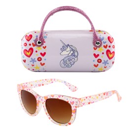 KENBO Kids Sunglasses for Girls UV Protection Toddler Sunglasses with Handled Unicorn Glasses Case