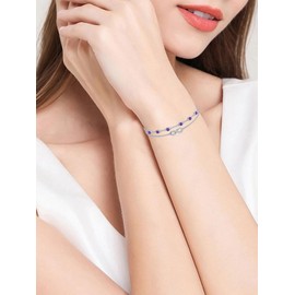 Dorunmo Infinity Bracelet Purple Bracelet Sterling Silver Ankle Bracelets for Women Amethyst Bracelet Summer Beach Bracelet February Birthstone Jewelry for Mom Women Wife