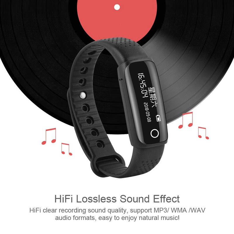Portable Digital Voice Audio Recorder Smart Sports Bracelet 8G Flash
