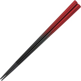 Fukui Craft Chopsticks PBT Resin Coated Chopsticks, Made in Japan, Dishwasher Safe, Heptagon Chopsticks, Vermilion Black, 8.9 inches (22.5 cm), Made in Japan