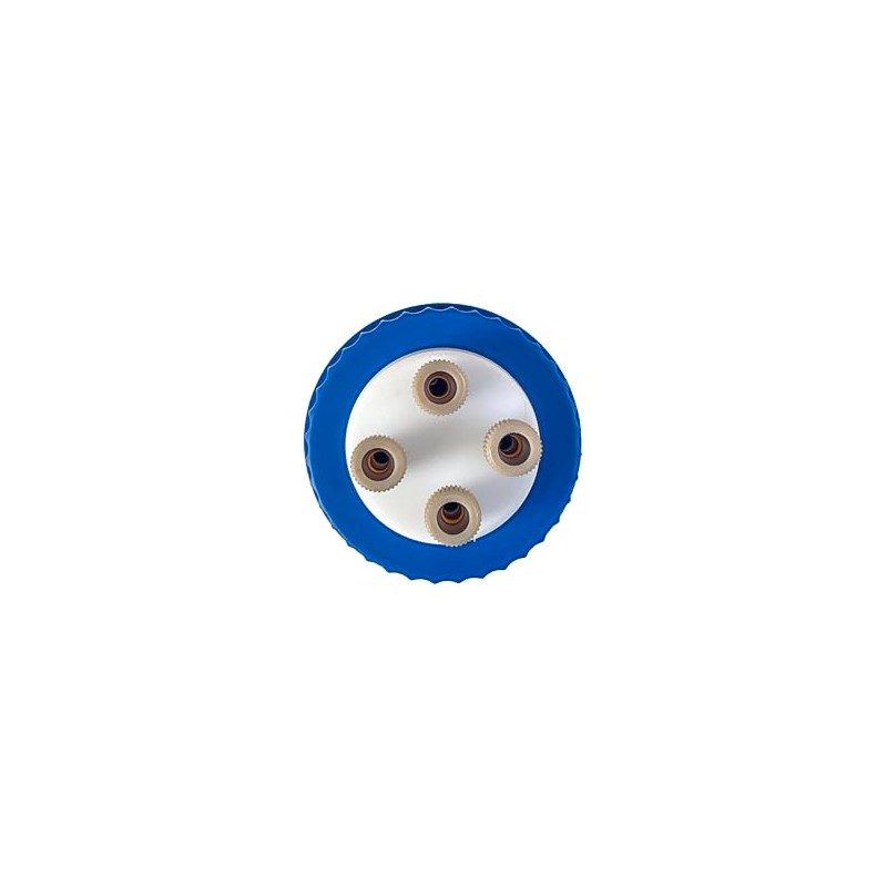 MUHWA Lab Safety 4-Port Cap with 1/4"-28 Thread Inserts Hole