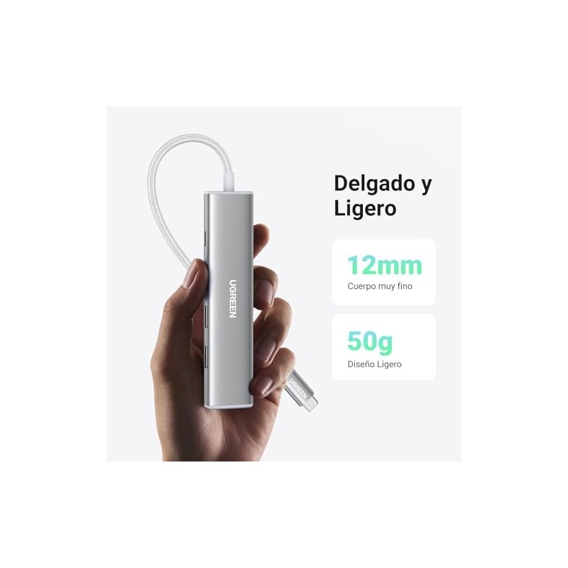 UGREEN Revodok USB C Hub,5 en 1 Adaptador de Aluminio