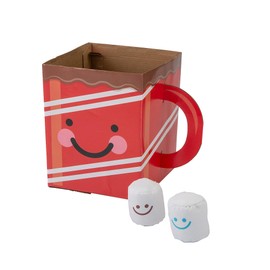 Holiday Hot Chocolate Toss Game Set for Kids - 8 Pieces, Brown Mug Design with Marshmallow-Shaped Bean Bags, Perfect Fun Christmas Party Activity & Indoor Holiday Game