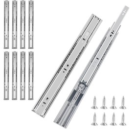 18 inch Soft Close Drawer Slides 4 Pairs Ball Bearing Full Extension Cabinet Drawer Slides 3 fold, Side Mount, 100 LB Capacity Heavy Duty Drawer Slide 18"