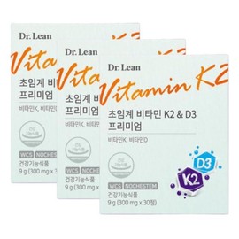 Dr.Lin Dr.Lin Supercritical Vitamin K2 D3 Premium 300mg x30 tablets 3 sj / 닥터린 닥터린 초임계 비타민 K2 D3 프리미엄 300mg x30정 3개 sj