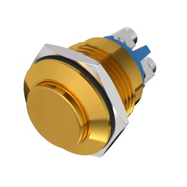 APIELE 16mm Momentary Push Button Switch High Round Cap Waterproof Aluminum Shell High Flush Screw Terminals 250V AC 5A 12V 36V DC 2A 1NO SPST (Yellow)
