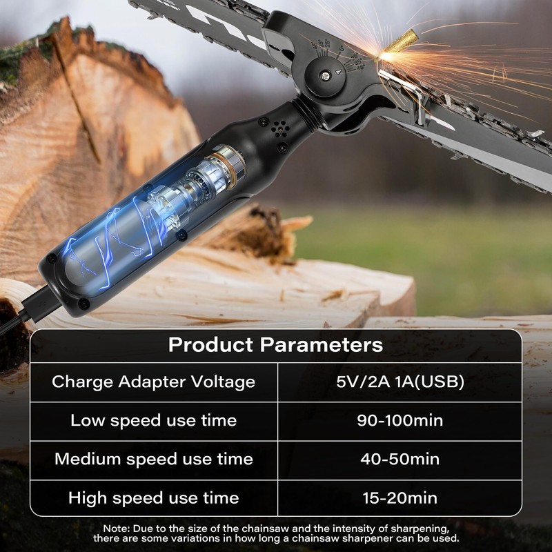 NAZZO Electric Chainsaw Sharpener, Rechargeable Portable Chain Saw Sharpener Tool