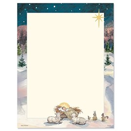 Christmas Tree Manger Stationery - Holiday Letters, Printer Paper, 25 Sheets, 8½ x 11 Inch, by Current