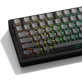 LQXQ PBT 136 Keys Transparent, Double Shot Profile Cherry Shine Through Keycaps, Custom Keycaps Shaded Keys for ANSI US Mechanical Keyboards - Grey