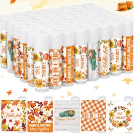 Siifert 50 unidades de regalos de fiesta de Acción de Gracias, Navidad, bálsamos labiales a granel, regalos de Acción de Gracias, rellenos de cestas navideñas, regalos pequeños de agradecimiento para mujeres y hombres (sabor a miel)