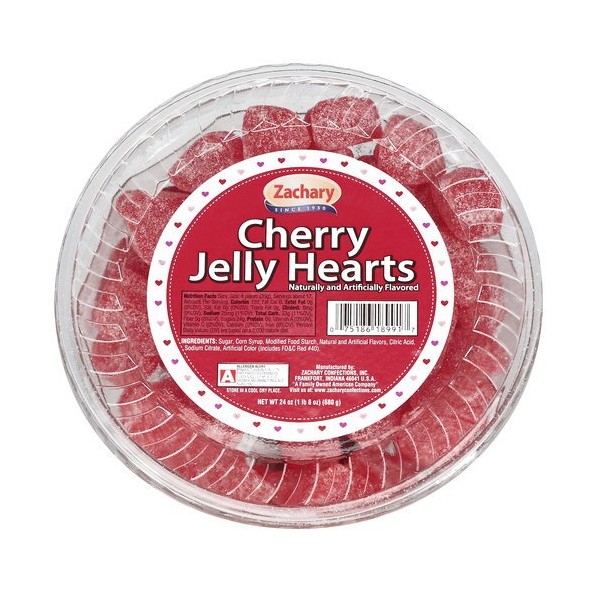 Zachary Cherry Jelly Hearts - Jarra de 24 onzas