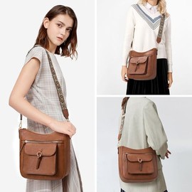 RAINSMORE Bolsa Crossbody Mujer Bolsas de Mujer de PU Impermeable Bolsa Cruzada Bolso Bandolera Bolsos de Hombro para Casual Cita Compras Regalos Marr