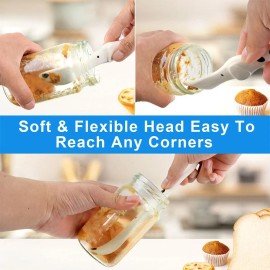 LOMILD Dalmatian Silicone Jar Spatula, Slanted Head Scraper & Jam Spreader, F...