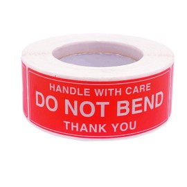 Lstycoy Handle with Care Do Not Bend Thank You Sticker Labels, Fragile Stickers for Shipping, Moving, Packing Box, 1x3 inch, 250 Per Rolls