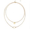 Gold Sequined Double-Layer Round Pendant Choker Necklace for Women