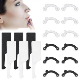 6 Pairs Nose Shaper Nose Up Lifting Shaping Clip Invisible Nose Lifter Beauty Tool Nose Shaper Inserts Silicone Nose Straightener Nose Lift Tools for Women Men (Black, White)