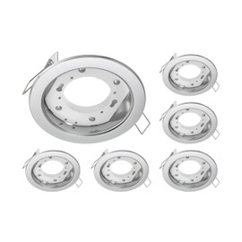 ledscom.de ZOBE Recessed Ceiling Light Round 107 mm Diameter 1x GX53 Max. 25 W Matte Stainless Steel Pack of 6