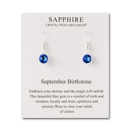 Philip Jones September Birthstone Drop Earrings Created with Sapphire Zircondia® Crystals