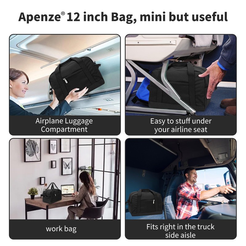 Small Gym Bag Carry On Bag - 12 inch Mini